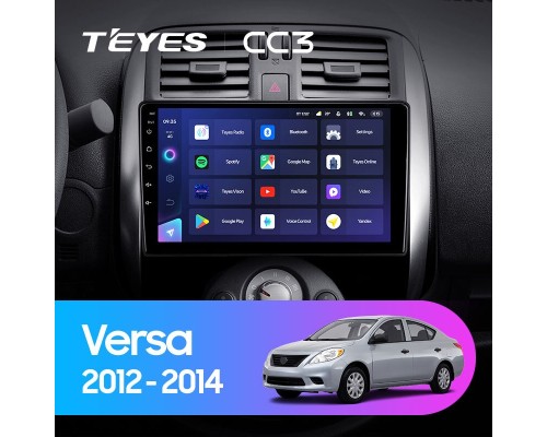 Комплект магнитолы TEYES CC3 4/32 9.0" для Nissan Sunny Versa C17 2012-2014