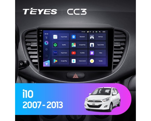 Комплект магнитолы TEYES CC3 4/32 9.0" для Hyundai i10 2007-2013