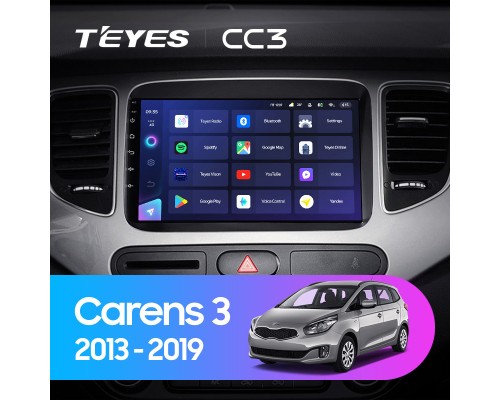 Комплект магнитолы TEYES CC3 4/32 9.0" для Kia Carens RP 3 III 2013-2019