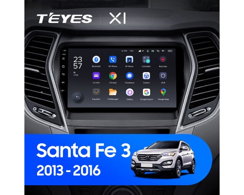 Комплект магнитолы TEYES CC2 Plus 4/32 9.0" для Hyundai Santa Fe 3 2013-2016