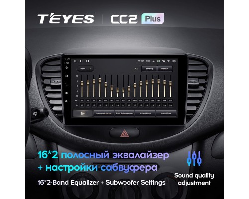 Комплект магнитолы TEYES CC2 Plus 4/32 9.0" для Hyundai i10 2007-2013