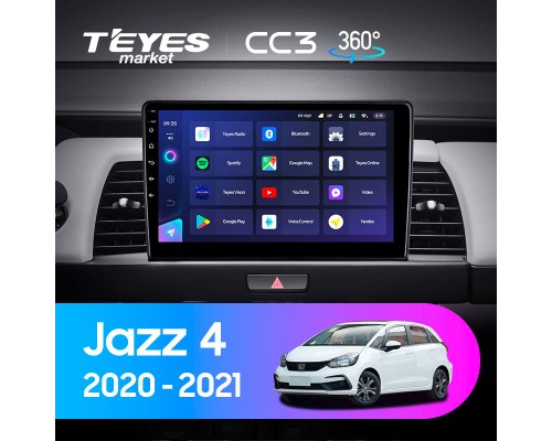 Комплект магнитолы TEYES CC2 Plus 4/32 10.2" для Honda Jazz 4【A】【1 Din】2020-2021