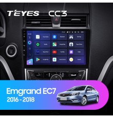 Комплект магнитолы TEYES CC3 4/32 9.0" для Geely Emgrand EC7 1 2016-2018