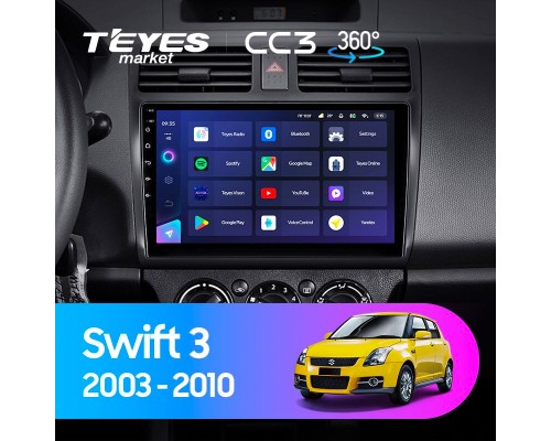 Комплект магнитолы TEYES CC2 Plus 4/32 10.2" для Suzuki Swift 3 2003-2010