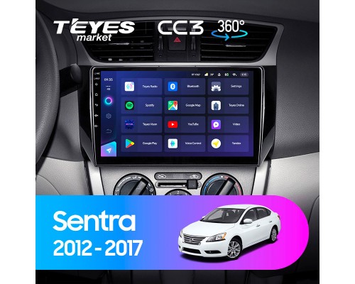 Комплект магнитолы TEYES CC3 4/32 10.2" для Nissan Sentra B17 2012-2017