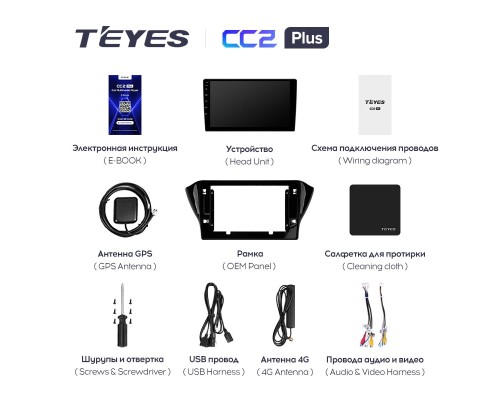 Комплект магнитолы TEYES CC2 Plus 4/32 10.2" для Geely GS 2016-2020 Emgrand EC7 1 【F2】 2018-2020