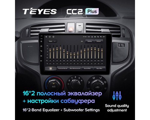 Комплект магнитолы TEYES CC2 Plus 4/32 9.0" для Hyundai Matrix 2001-2010