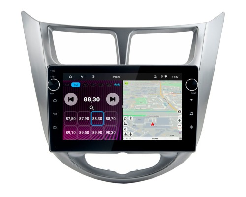 Hyundai Solaris 11-17 (Incar TSA-2401r) (Android 10) / Встроенный GPS / Glonass / Bluetooth / Wi-Fi / DSP / память 4 Gb / встроенная 64 Gb / 8