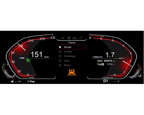 Цифровая приборная ЖК панель для BMW 3/4 серии F30/F31/F32/F33/F34/F36 2013-2017 NBT EVO RDL-1292