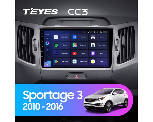 Комплект магнитолы TEYES CC3 4/32 9.0" для Kia Sportage 3 SL【F1】 2010-2016