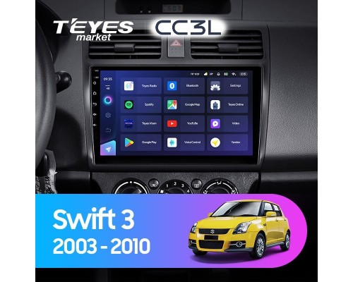 Комплект магнитолы TEYES CC3L 4/32 10.2" для Suzuki Swift 3 2003-2010