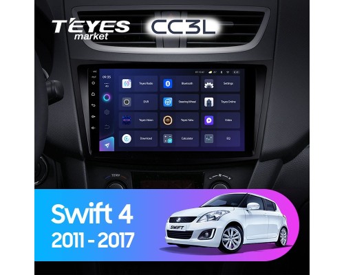 Комплект магнитолы TEYES CC3L 4/32 9.0" для Suzuki Swift 4 2011-2017